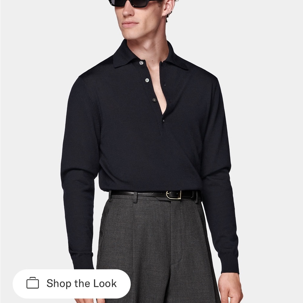 Suitsupply Black Casual Button Down Shirt
